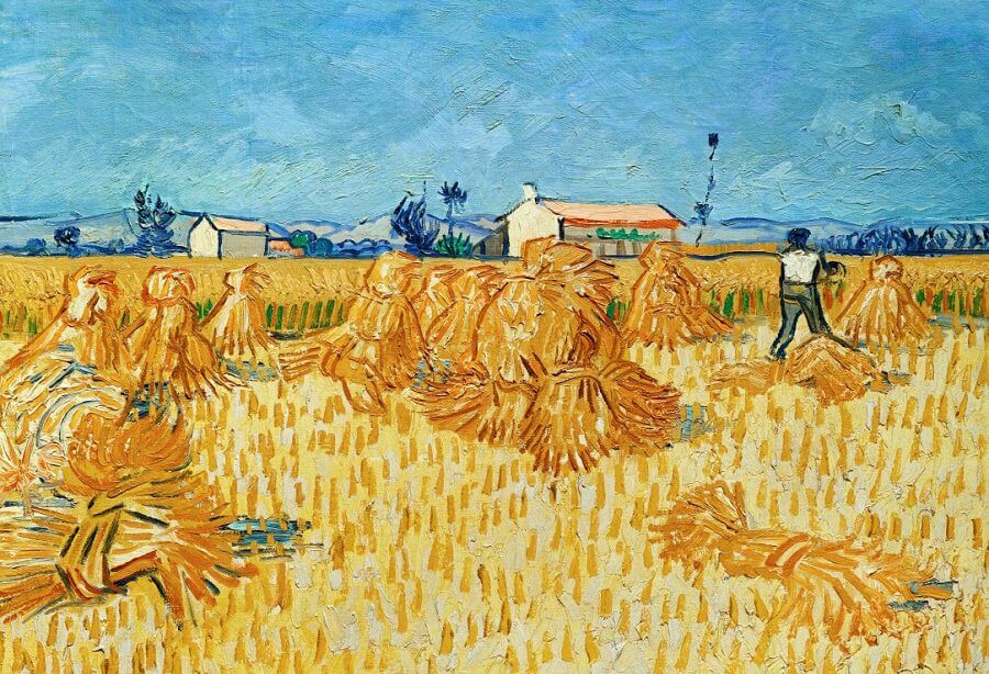 Harvest in Provence, 1888 by Van Gogh Reproduction for Sale - Blue Surf Art