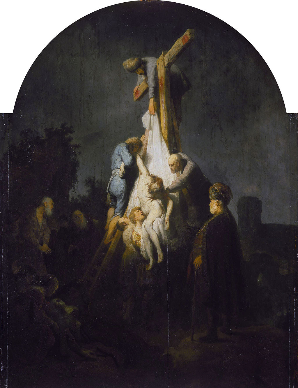 The Descent from the Cross Painting by Rembrandt Oil on Canvas Reproduction by Blue Surf Art