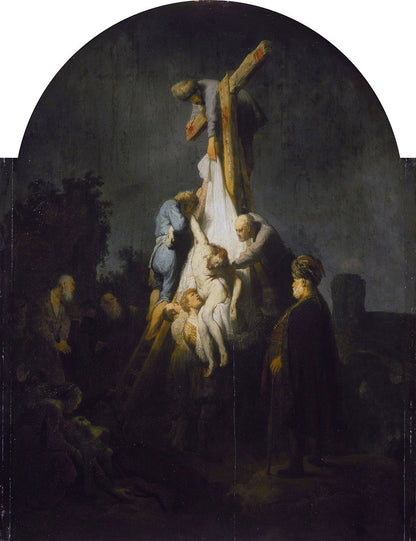 The Descent from the Cross Painting by Rembrandt Oil on Canvas Reproduction by Blue Surf Art