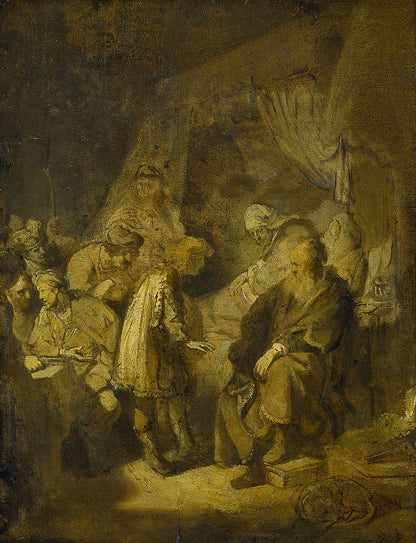 Joseph Telling his Dreams Painting by Rembrandt Oil on Canvas Reproduction