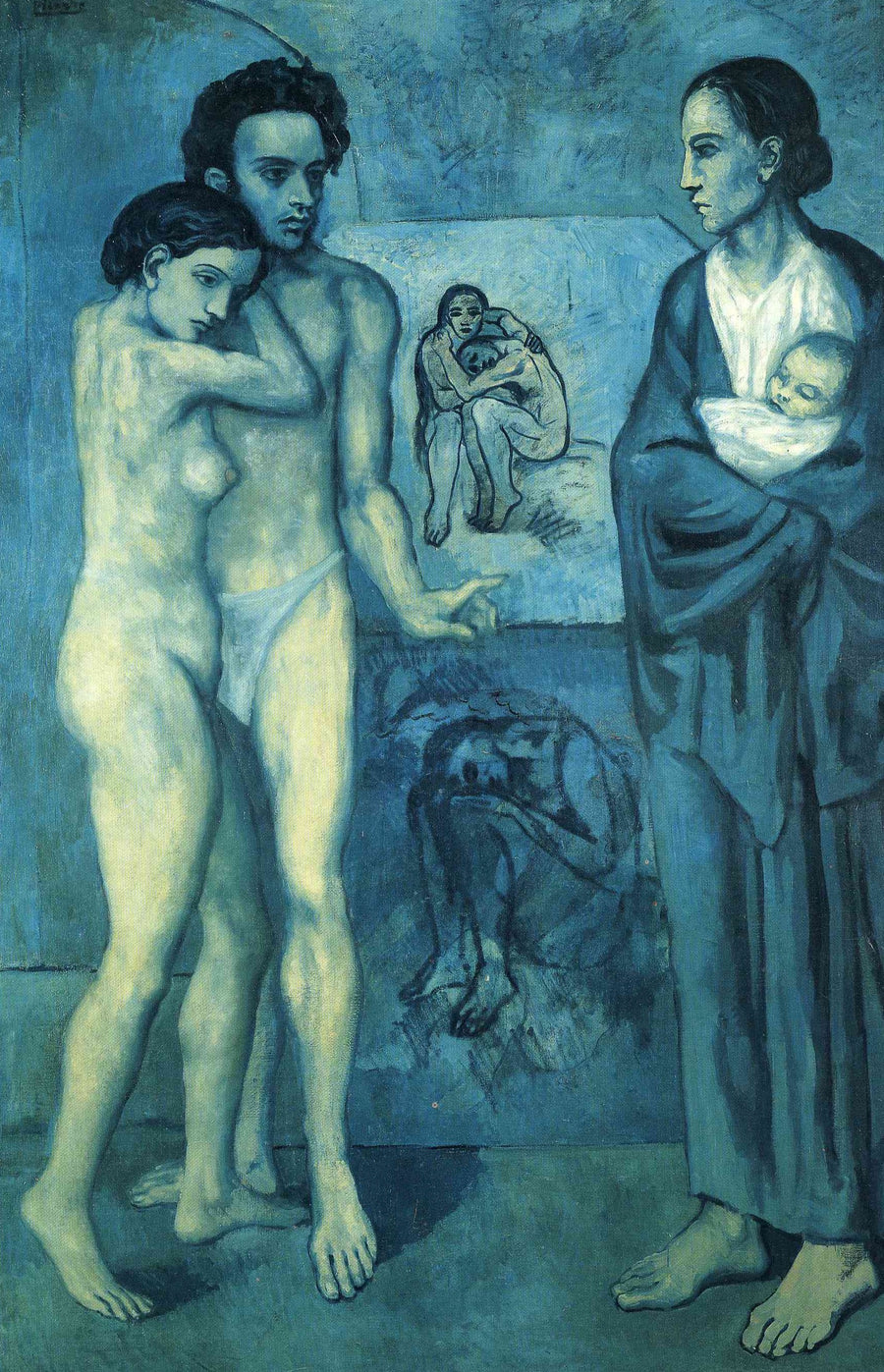 La Vie. Life by Pablo Picasso. Picasso artworks, Picasso wall art, Picasso canvas art, Picasso reproduction for sale, Picasso oil painting on canvas, Blue Surf Art