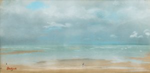 Beach at Low Tide Painting by Edgar Degas Reproduction Oil on Canvas