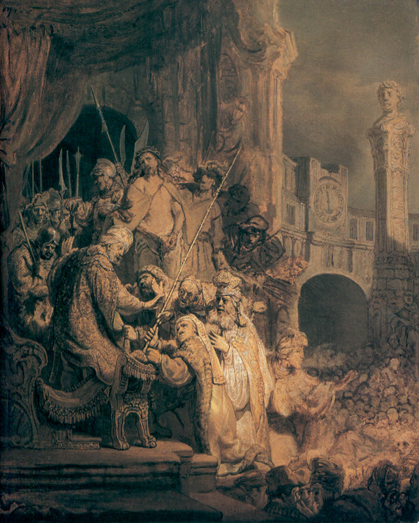 Ecce Homo Painting by Rembrandt Oil on Canvas Reproduction by Blue Surf Art