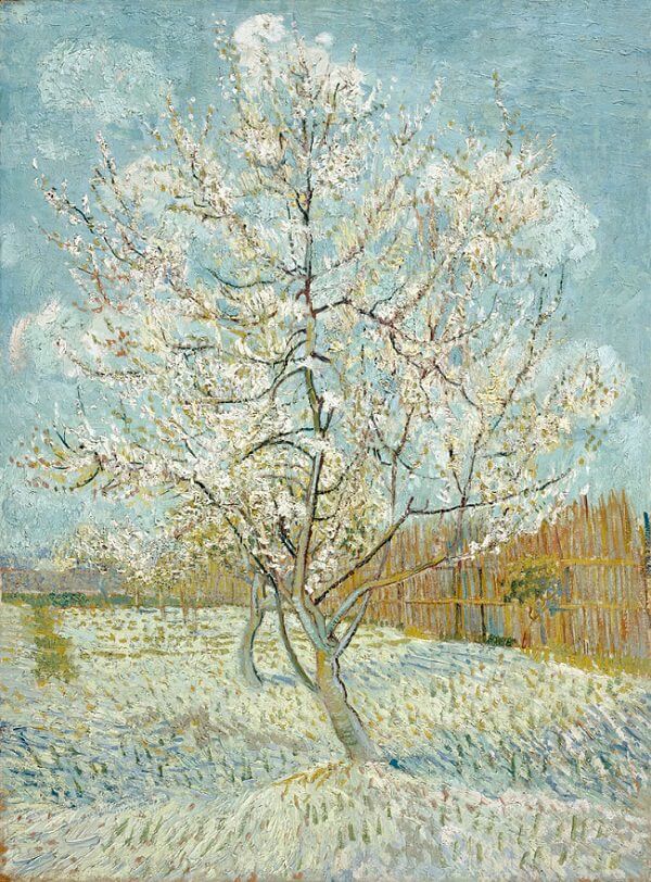 Peach Trees in Blossom, 1888 by Van Gogh Reproduction for Sale - Blue Surf Art