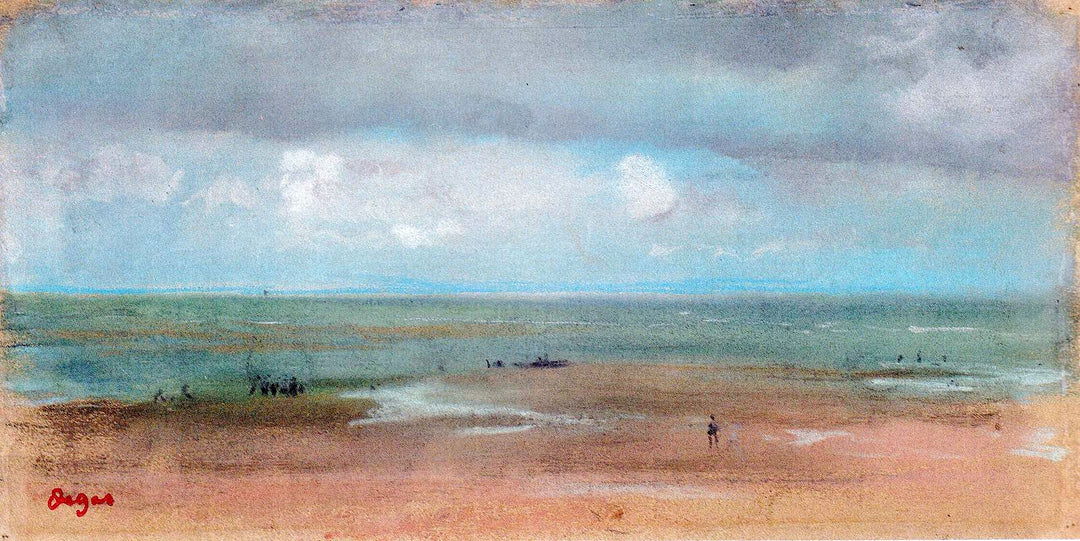 Meerlandschaft mit Sandstrand bei Ebbe Seascape Painting by Edgar Degas Reproduction Oil on Canvas