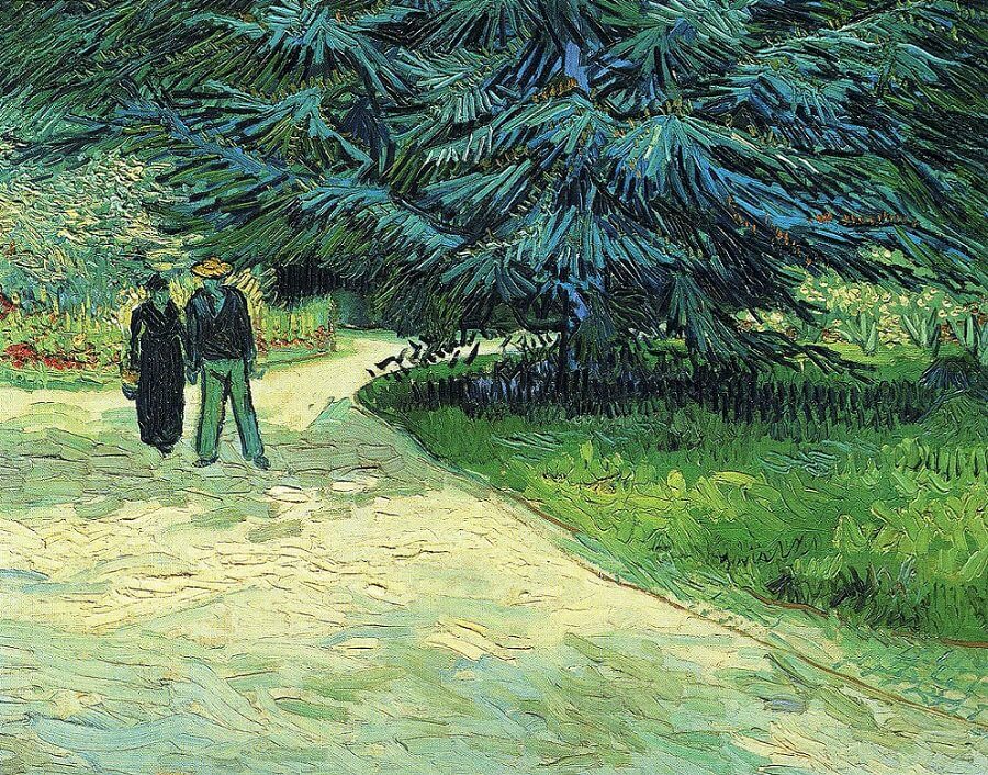 Public Garden at Arles, 1889 by Van Gogh Reproduction for Sale - Blue Surf Art
