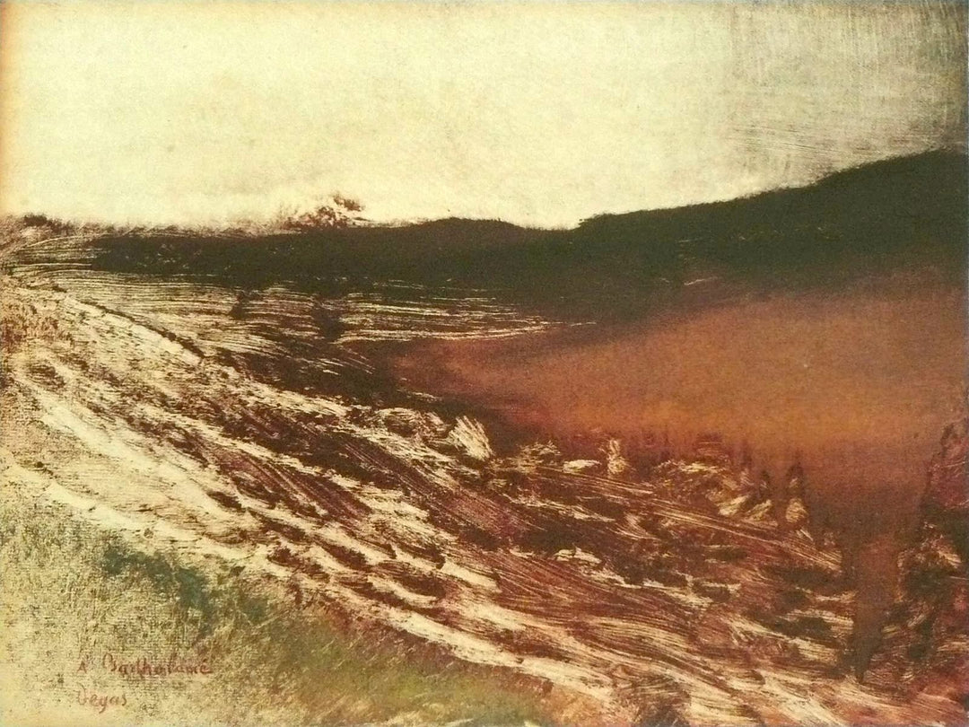 Burgundy Landscape Painting by Edgar Degas Reproduction Oil on Canvas