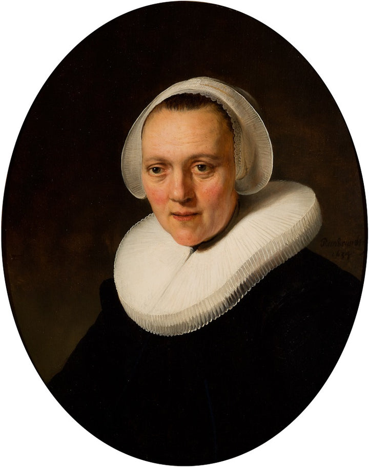 Portrait of a 40-year-old Woman, possibly Marretje Cornelisdr van Grotewal Painting by Rembrandt Oil on Canvas Reproduction by Blue Surf Art