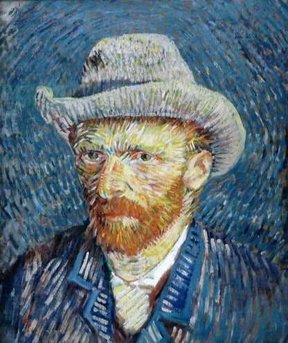 Self Portrait with Grey Felt Hat, 1887 by Van Gogh Reproduction for Sale - Blue Surf Art