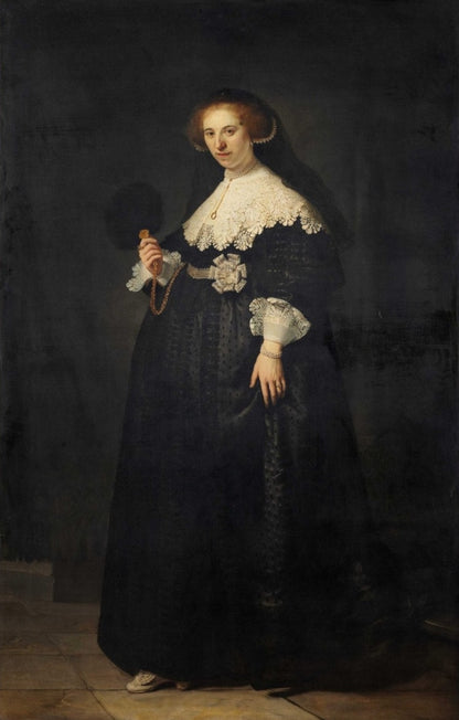 Portrait of Oopjen Coppit Painting by Rembrandt Oil on Canvas Reproduction by Blue Surf Art