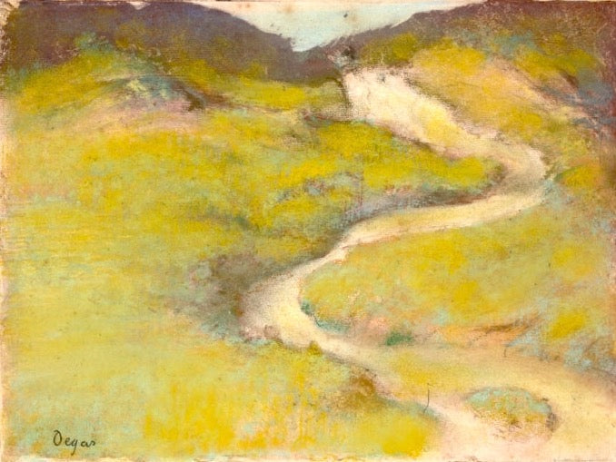 Pathway in a Field Painting by Edgar Degas Reproduction Oil on Canvas