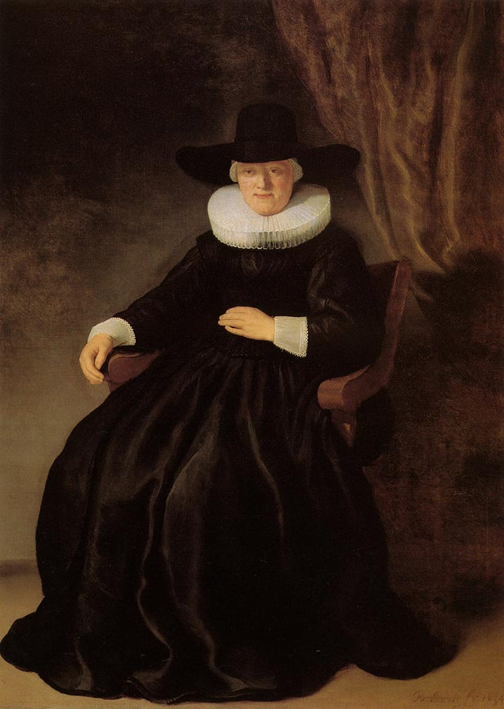 Portrait of Maria Bockenolle Painting by Rembrandt Oil on Canvas Reproduction