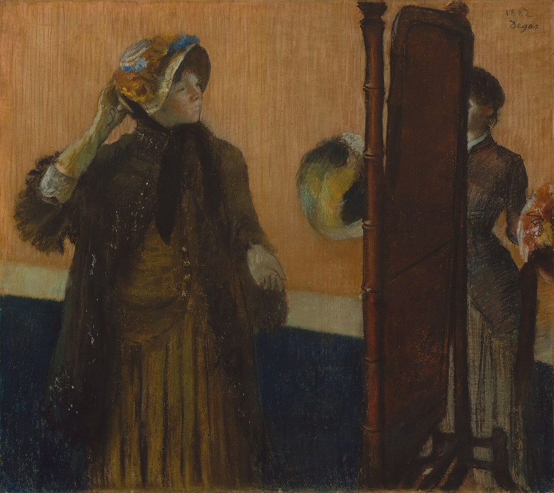 At the milliners Painting by Edgar Degas Reproduction Oil on Canvas