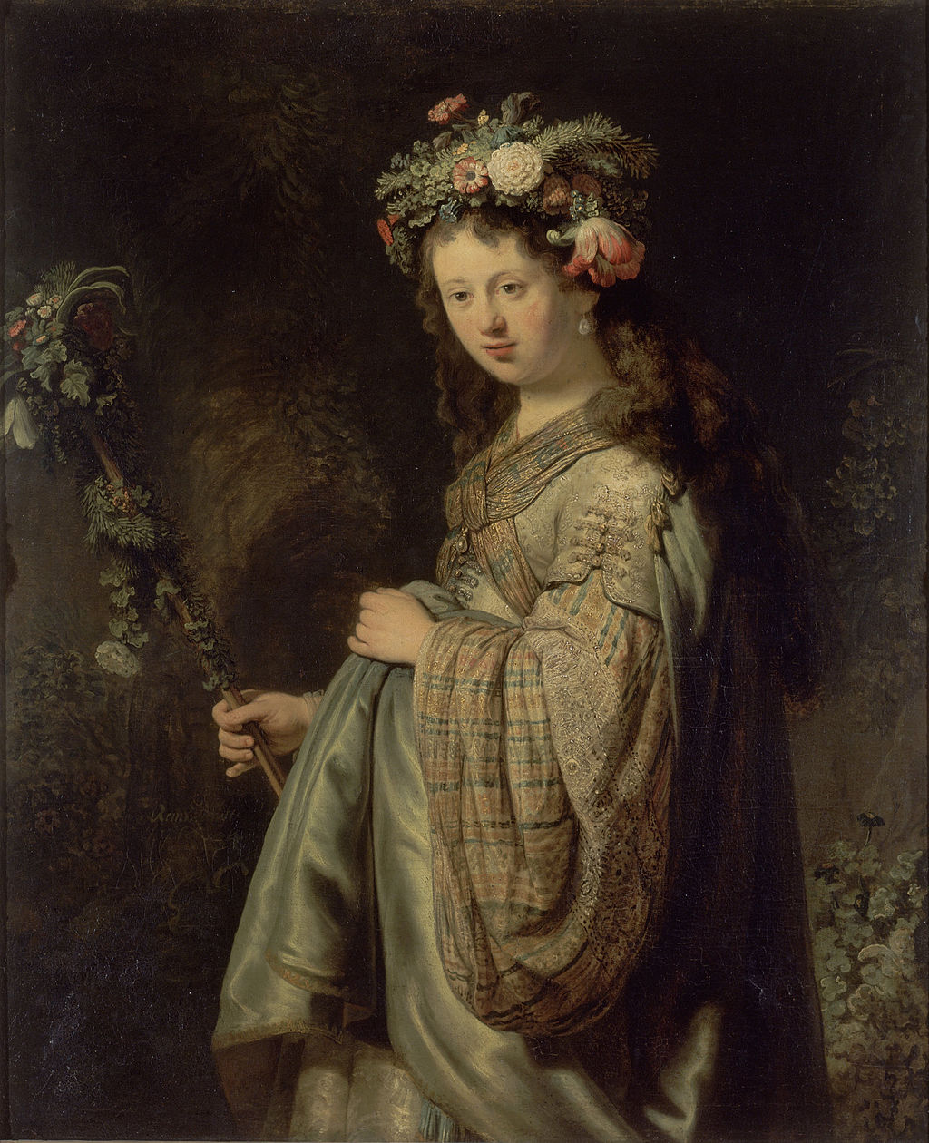 Flora Painting by Rembrandt Oil on Canvas Reproduction by Blue Surf Art