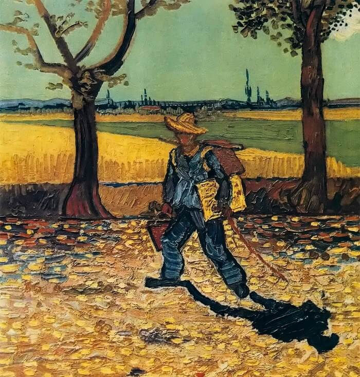The Artist on the Road to Tarascon, 1888 by Van Gogh Reproduction for Sale - Blue Surf Art