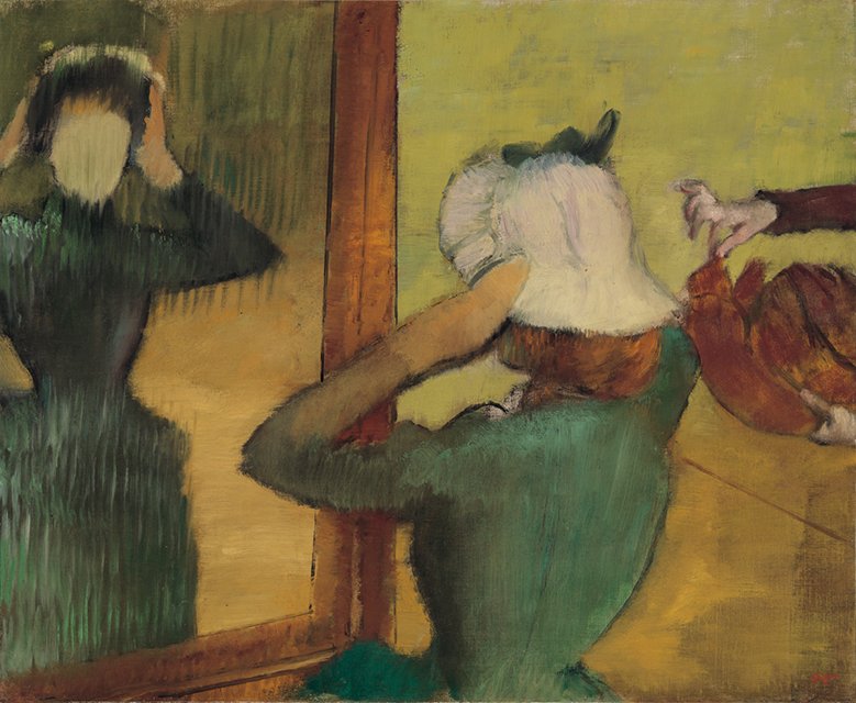 At the milliner Painting by Edgar Degas Reproduction Oil on Canvas