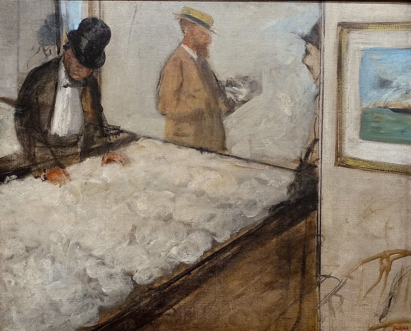Woman Seated on a Balcony, New Orleans Painting by Edgar Degas Reproduction Oil on Canvas