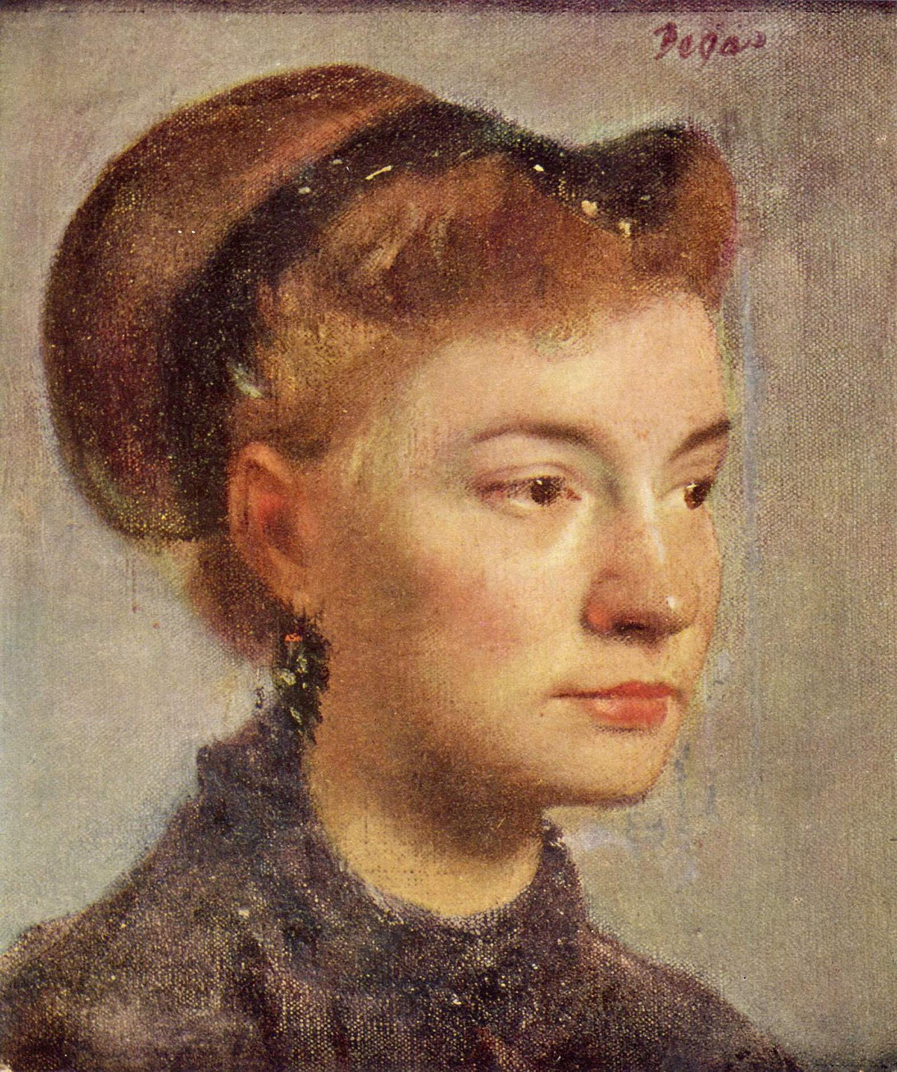 Woman Portrait Painting by Edgar Degas Reproduction Oil on Canvas