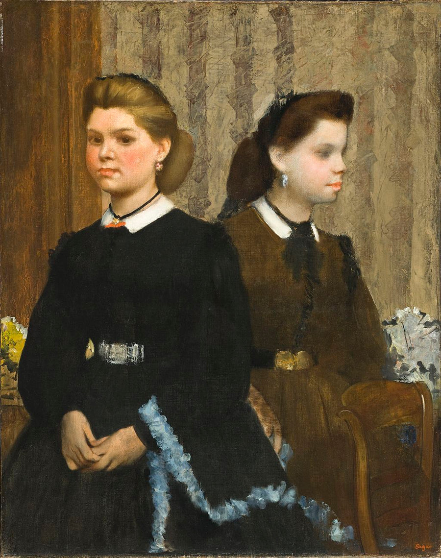 The Bellelli Sisters (Giovanna and Giuliana Bellelli) Painting by Edgar Degas Reproduction Oil on Canvas