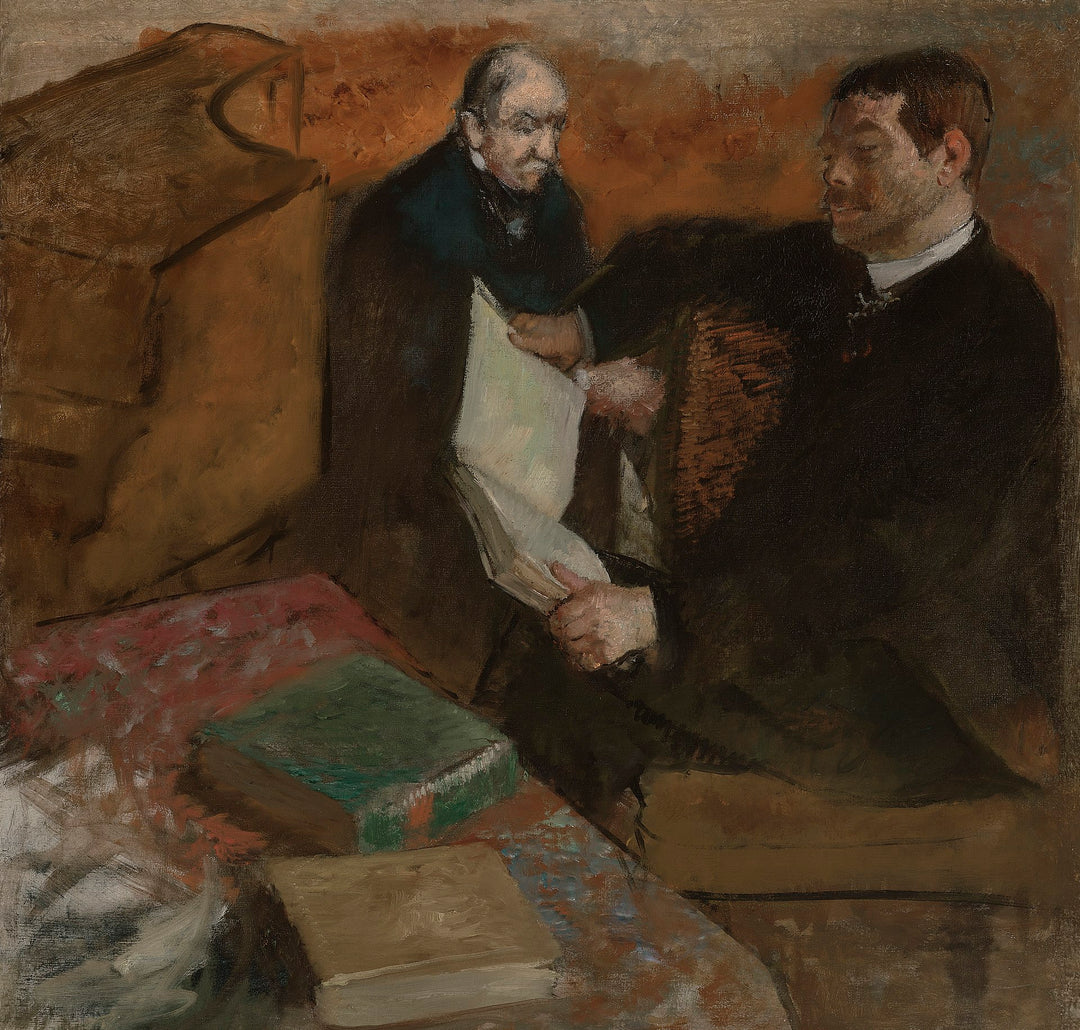 Pagan and Degas' father Painting by Edgar Degas Reproduction Oil on Canvas