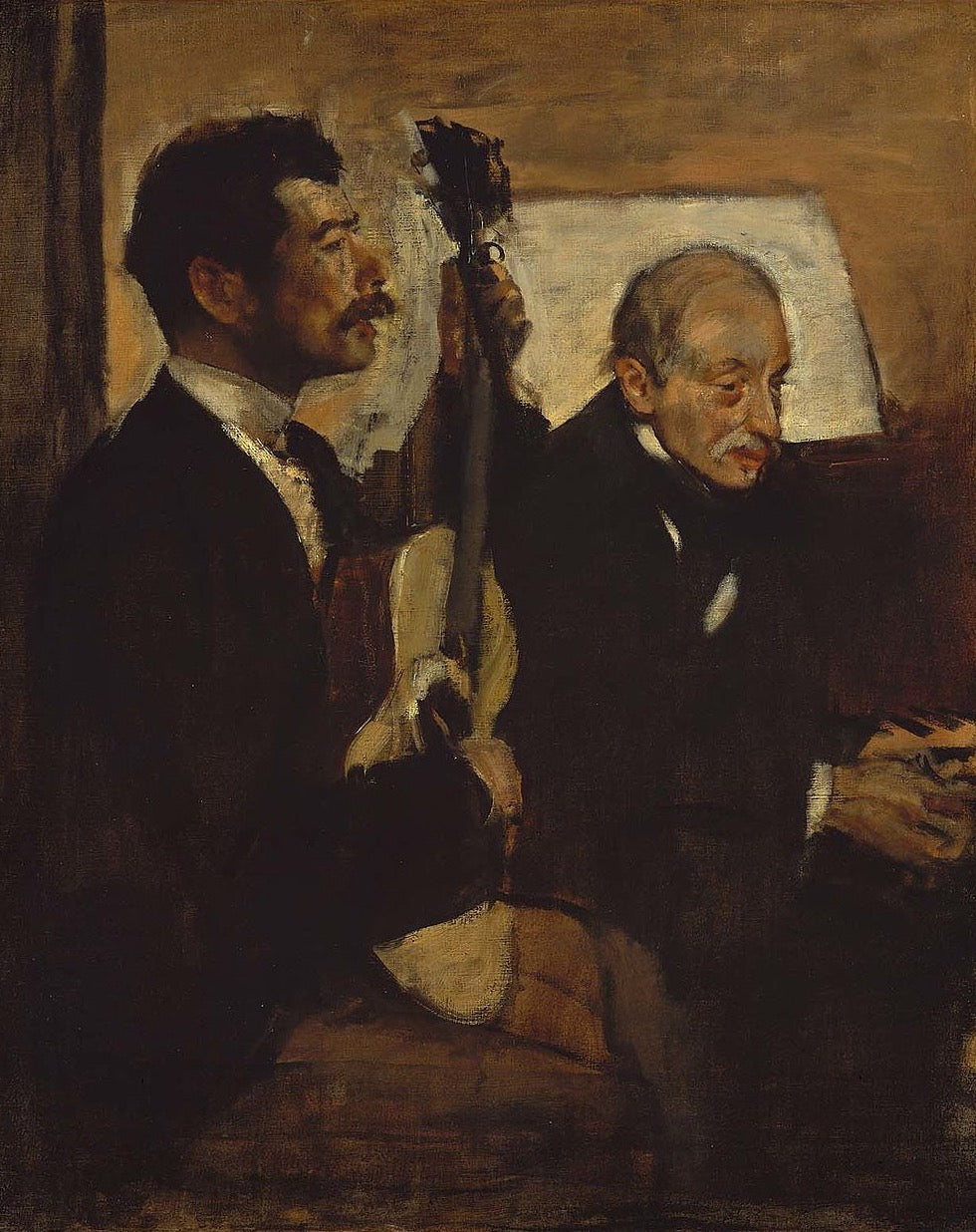 Degas' father listening to Pagans Painting by Edgar Degas Reproduction Oil on Canvas