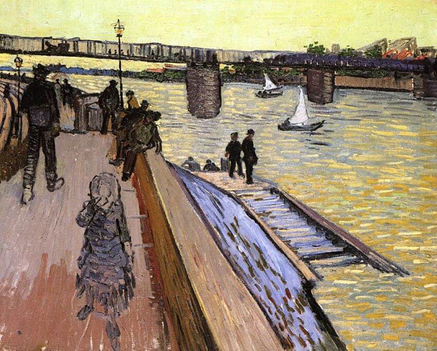 The Trinquetoille Bridge, 1888 by Van Gogh Reproduction for Sale - Blue Surf Art