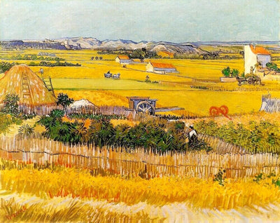 Harvest at La Crau, 1888 by Van Gogh Reproduction for Sale - Blue Surf Art
