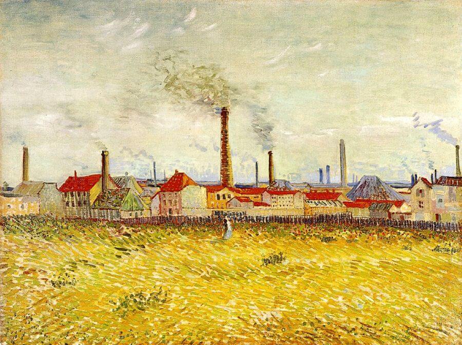 Factories in Asnieres, 1887 by Van Gogh Reproduction for Sale - Blue Surf Art