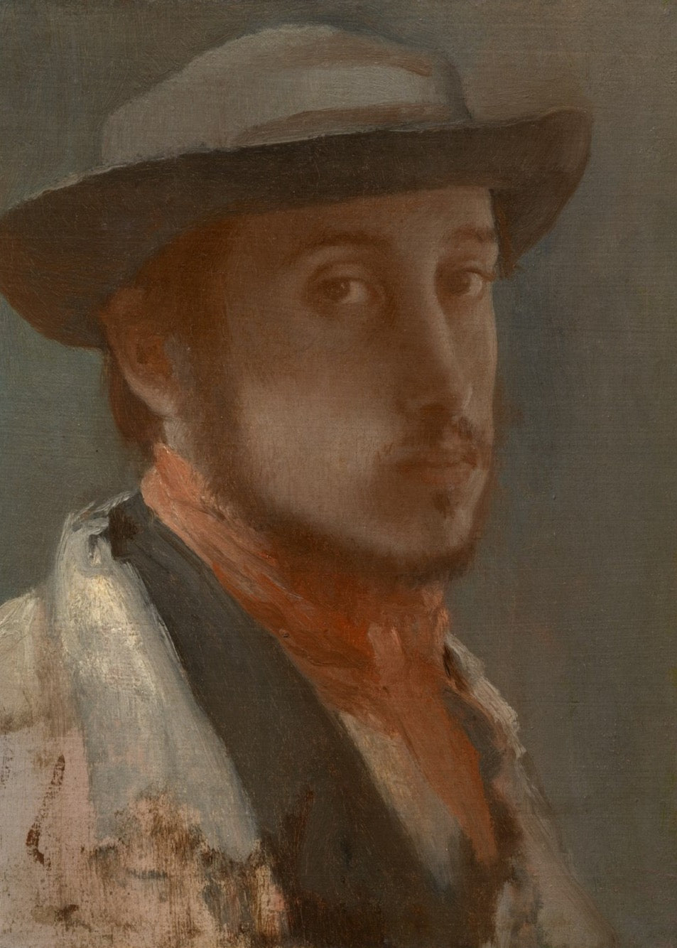 Self-portrait with Hat Edgar Degas Painting by Edgar Degas Reproduction Oil on Canvas