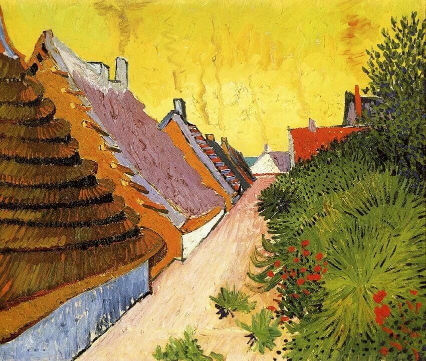 Farmhouses in Saintes Maries, 1888 by Van Gogh Reproduction for Sale - Blue Surf Art