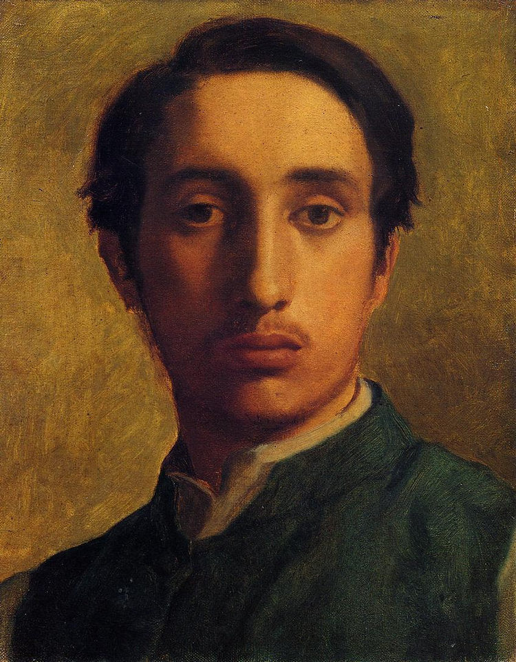 Self-portrait in green jacket Edgar Degas Painting by Edgar Degas Reproduction Oil on Canvas