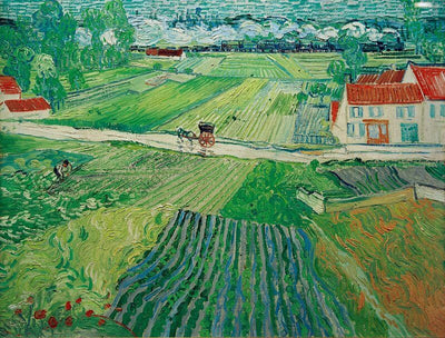 Landscape with Chariot, 1890 by Van Gogh Reproduction for Sale - Blue Surf Art