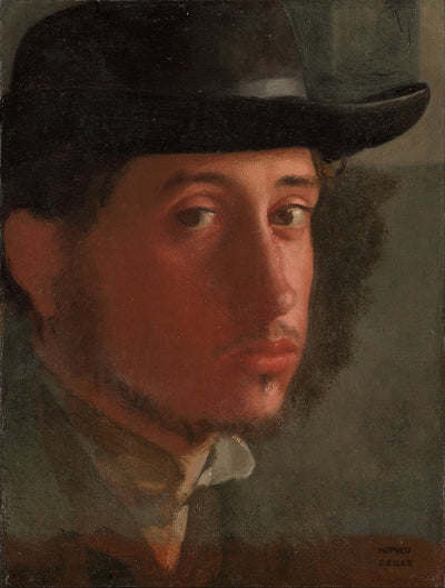 Self Portrait with Black Hat Edgar Degas Painting by Edgar Degas Reproduction Oil on Canvas