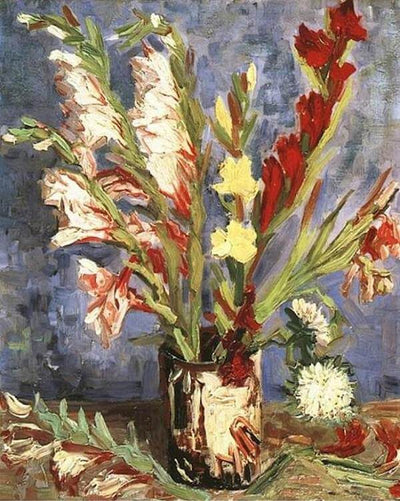 Vase with Gladioli, 1886 by Van Gogh Reproduction for Sale - Blue Surf Art