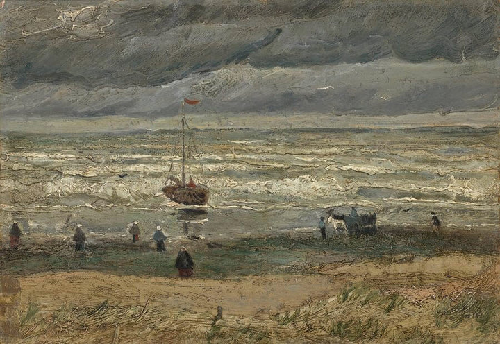 Beach at Scheveningen in Stormy Weather 1882 by Van Gogh Reproduction for Sale - Blue Surf Art