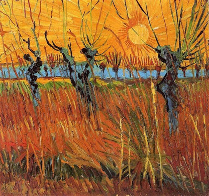 Willows at Sunset, 1888 by Van Gogh Reproduction for Sale - Blue Surf Art