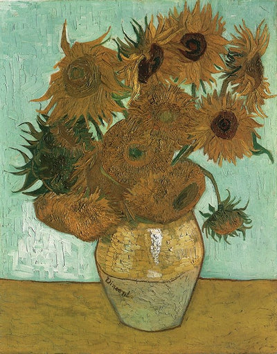 Vase with Twelve Sunflowers, 1888 by Van Gogh Reproduction for Sale - Blue Surf Art