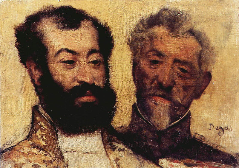 General Mellinet and Chief Rabbi Astruc Painting by Edgar Degas Reproduction Oil on Canvas