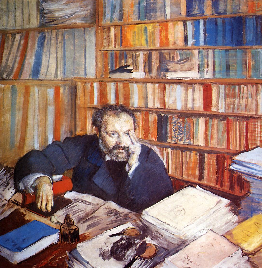 Portrait of Edmond Duranty Painting by Edgar Degas Reproduction Oil on Canvas