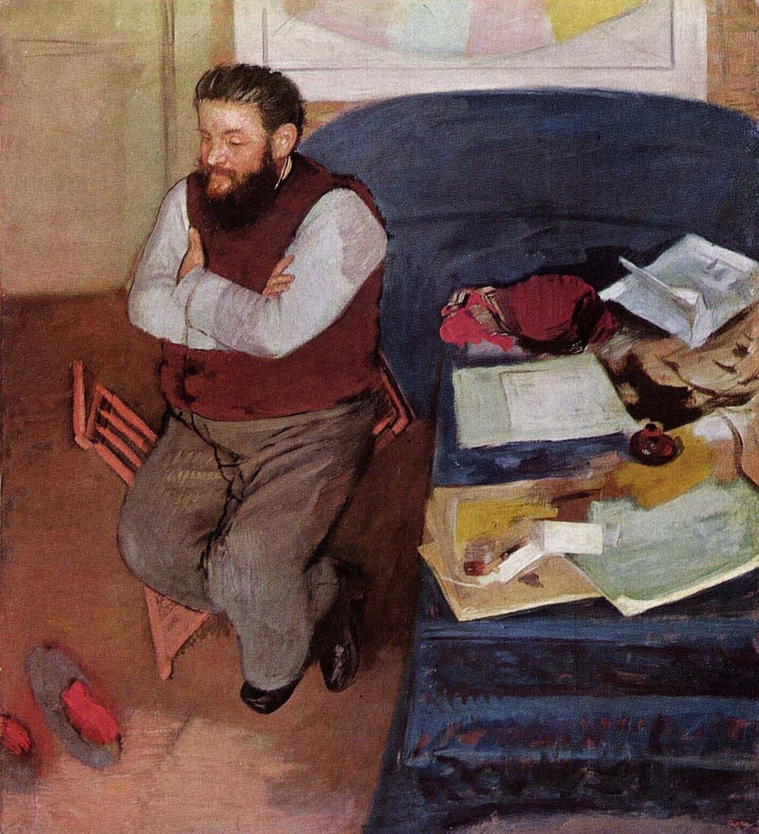 Diego Martelli (1839 - 1896) Painting by Edgar Degas Reproduction Oil on Canvas