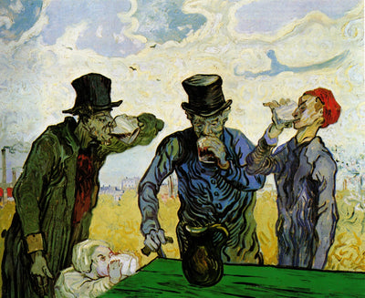 The Drinkers after Honoré Daumier 1890 by Van Gogh Reproduction for Sale - Blue Surf Art