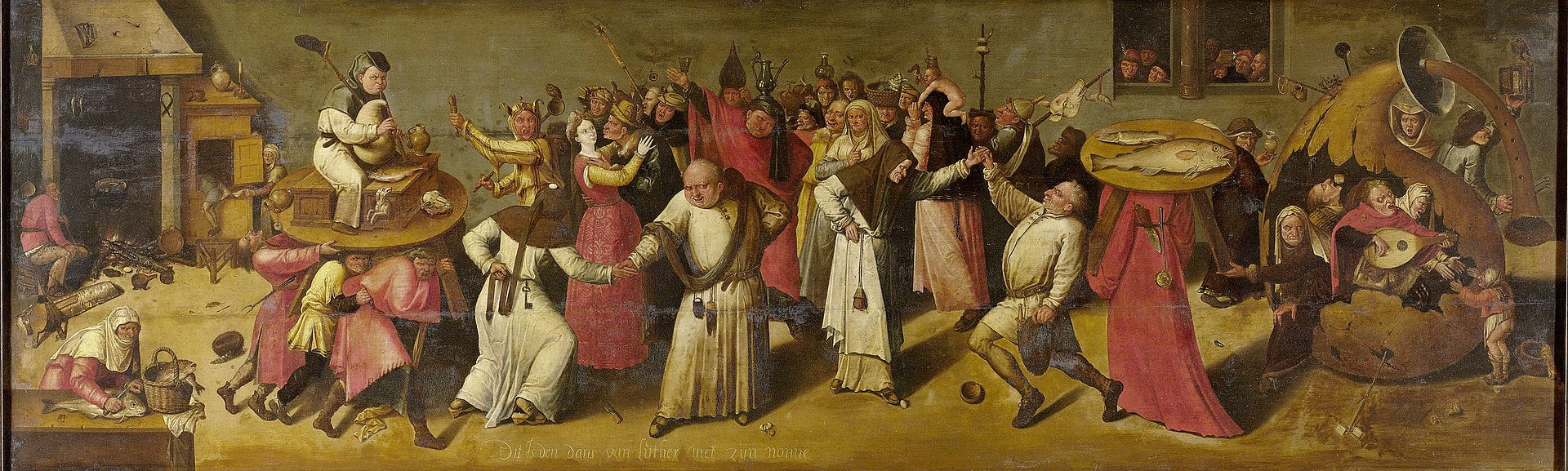 Battle between Carnival and Lent by Hieronymus Bosch I Blue Surf Art