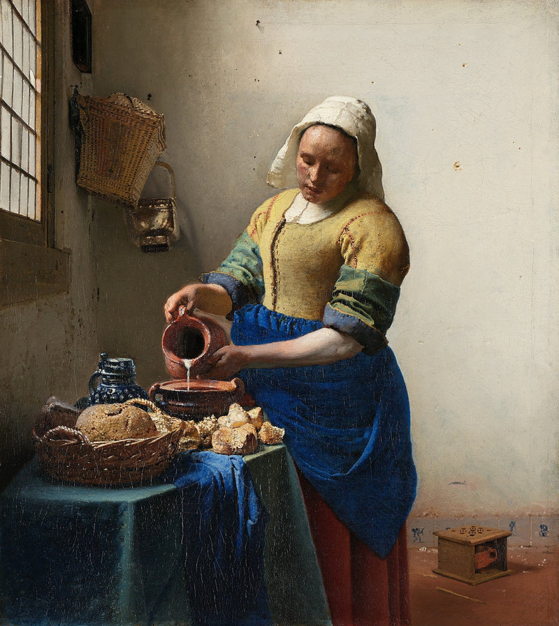 The Milkmaid by Johannes Vermeer Reproduction Painting by Blue Surf Art