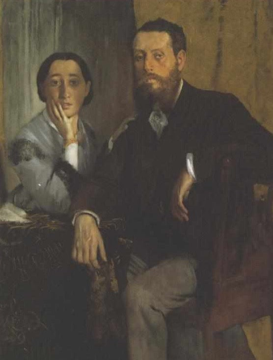 Edmondo and Thérèse Morbilli Painting by Edgar Degas Reproduction Oil on Canvas