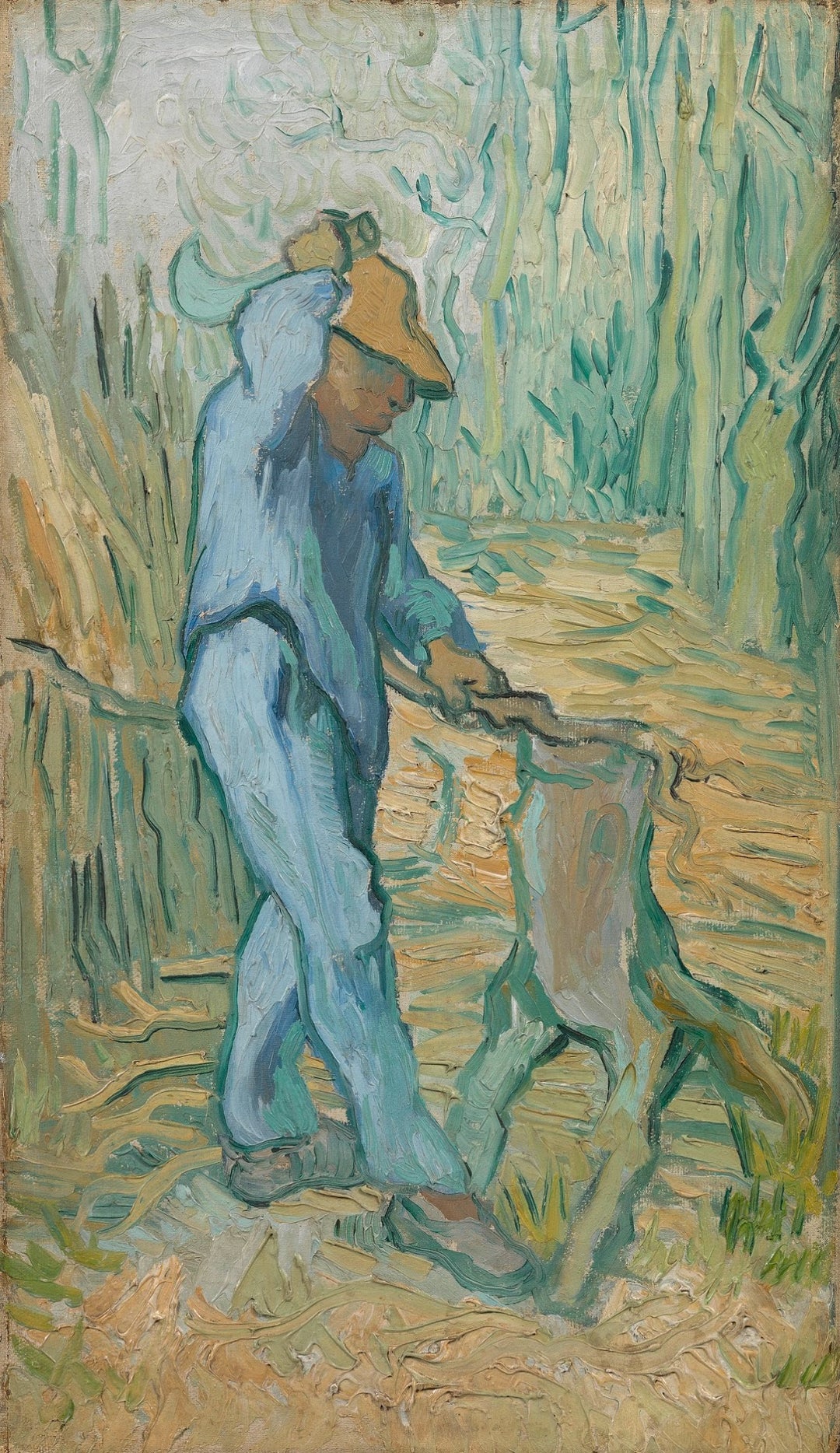 The Woodcutter after Jean-Francois Millet, 1890 by Van Gogh Reproduction for Sale - Blue Surf Art