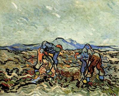 Peasants Lifting Potatoes, 1890 by Van Gogh Reproduction for Sale - Blue Surf Art