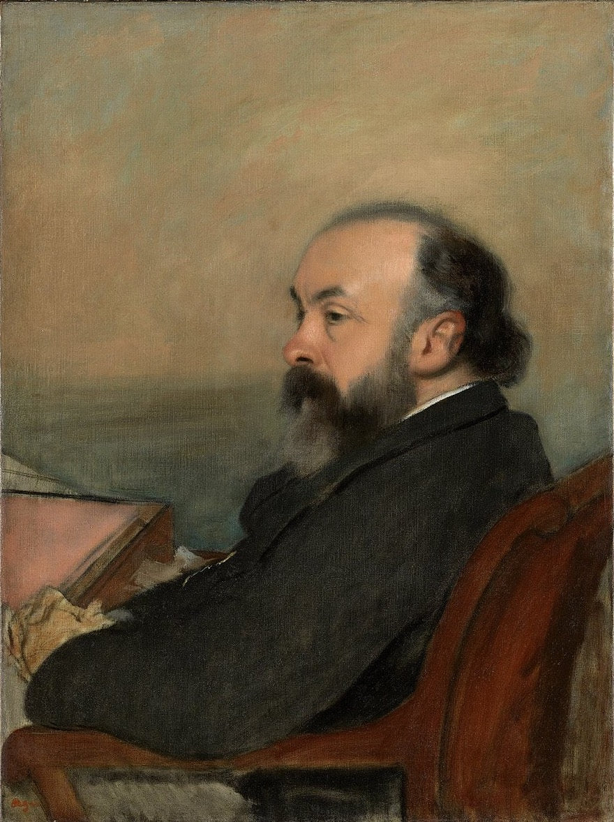 Portrait of a Man Painting by Edgar Degas Reproduction Oil on Canvas