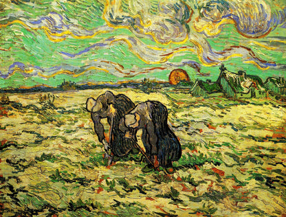 Two Peasant Women Digging in Field with Snow, 1890