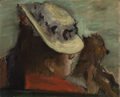 Lady with a Dog Painting by Edgar Degas Reproduction Oil on Canvas
