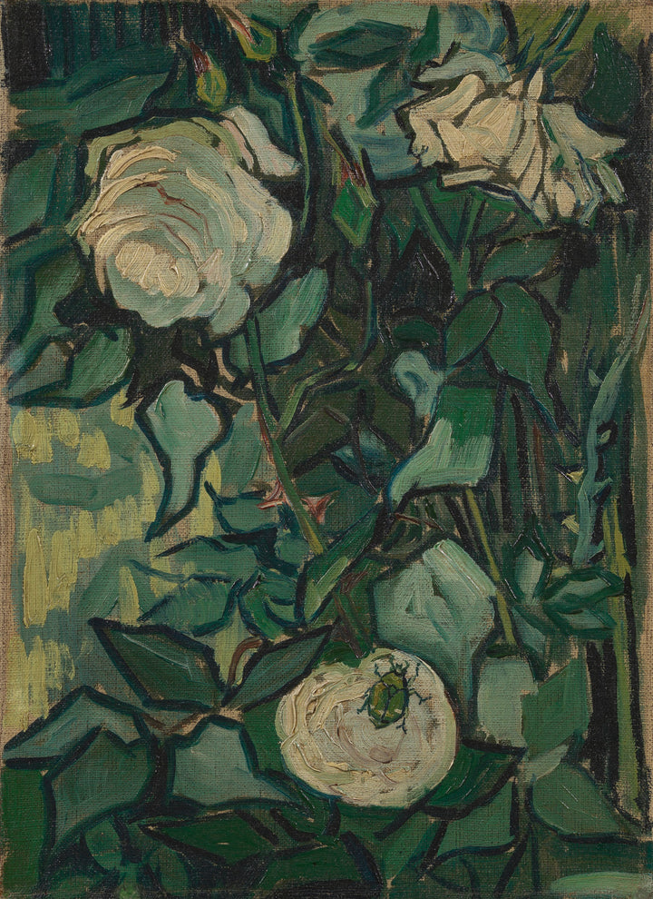 Roses and Beetle, 1890 by Van Gogh Reproduction for Sale - Blue Surf Art